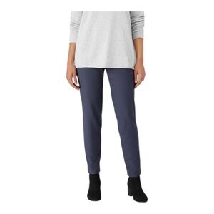 Eileen Fisher Washable Stretch Crepe Slim Ankle Pants Dark Grey Size M